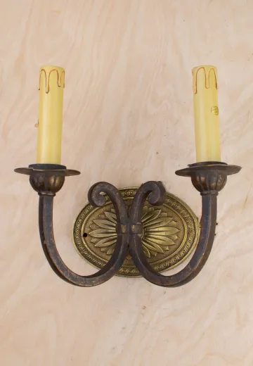Two Candle Art Deco Wall Sconce