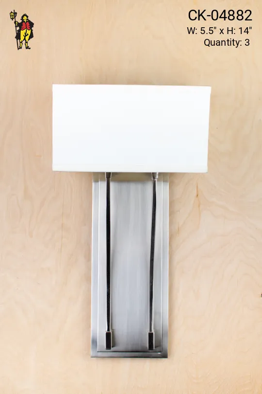 Modern Two Light Wall Sconce w/Fabric Shade