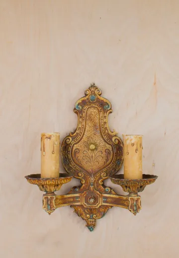 Gothic Two Candle Wall Sconce
