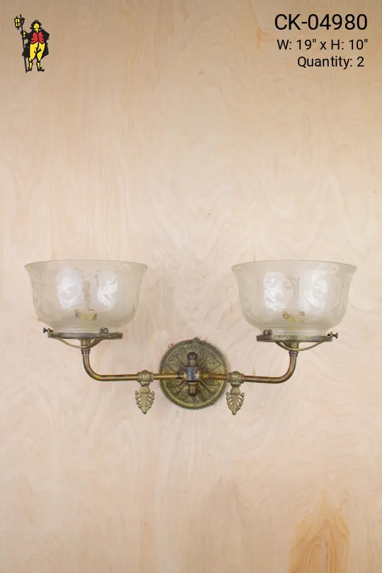 Two Long Arm Oil Style Wall Sconce