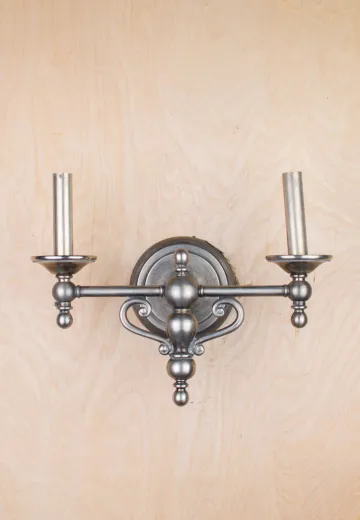 Two Candle Nickel Wall Sconce