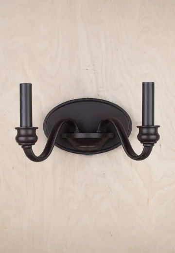Modern Two Candle Bronze Wall Sconce