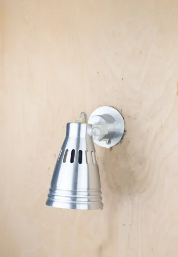 Pierced Polished Silver Spotlight Wall Sconce