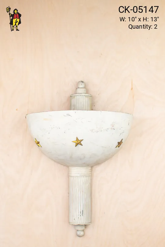 Ceramic Bowl 10" Wall Sconce w/Stars