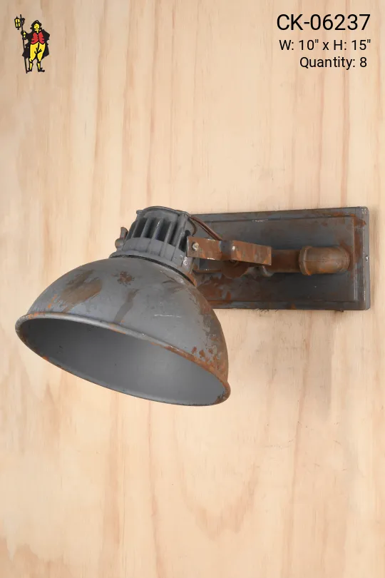 Adjustable Distressed Spotlight Wall Sconce