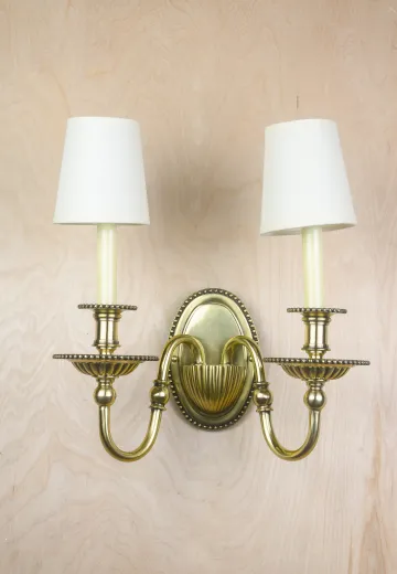Brass Two Candle Wall Sconce