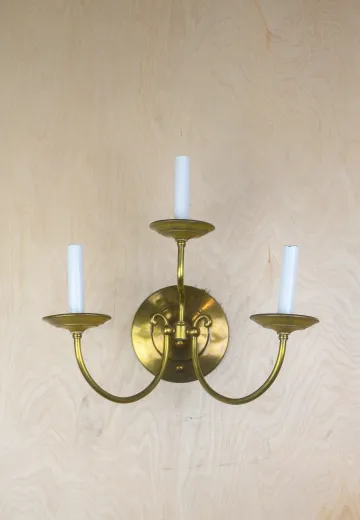 Three Candle Curved Arm Wall Sconce