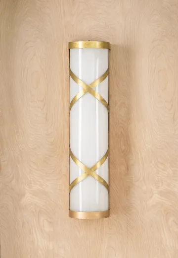 Brass & Curved Plastic Wall Sconce