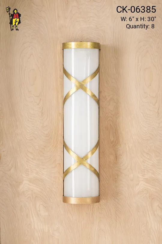 Brass & Curved Plastic Wall Sconce