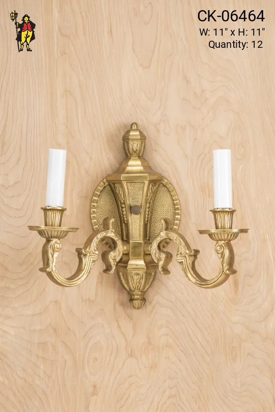 Brass Two Candle Wall Sconce