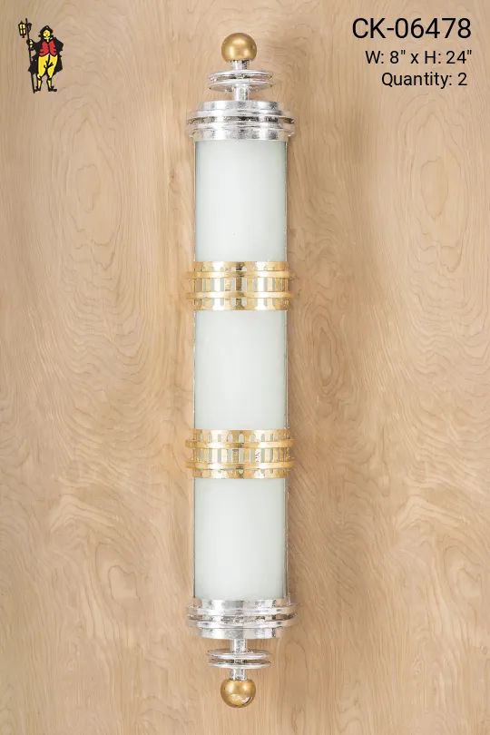 Mid Century Tall Glass Wall Sconce