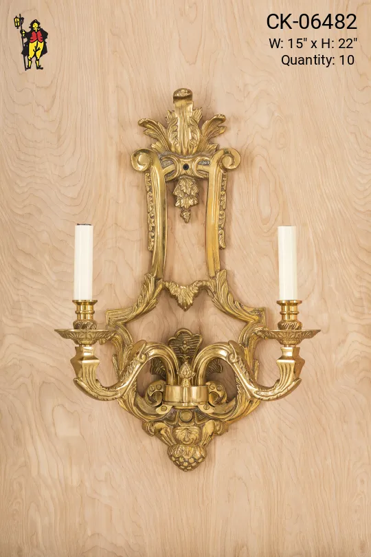 Ornate Two Candle Wall Sconce