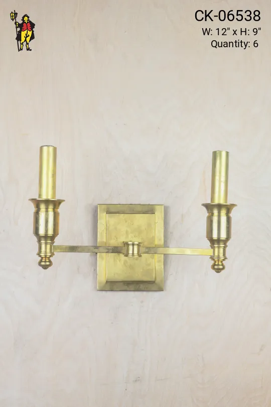 Brass Two Candle Wall Sconce