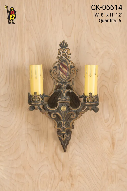 Gothic Two Candle Wall Sconce