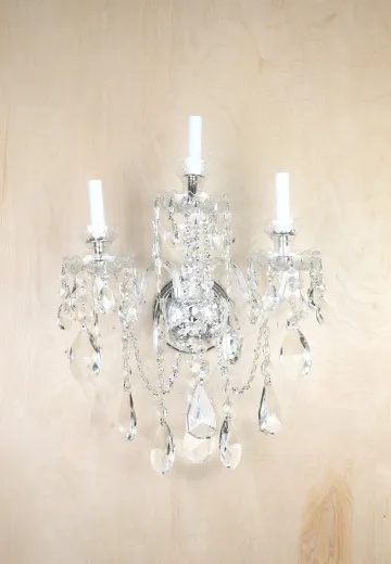Crystal Three Candle Wall Sconce