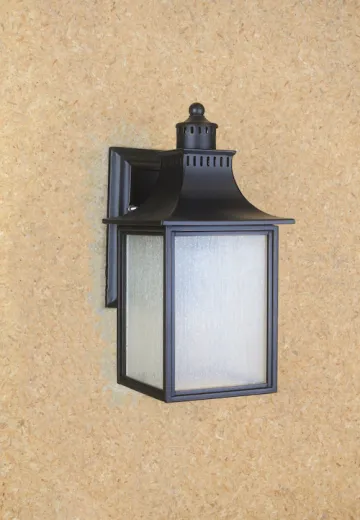 Satin Black Outdoor Lantern Wall Sconce