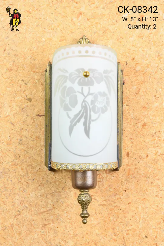 Etched Glass Pocket Wall Sconce