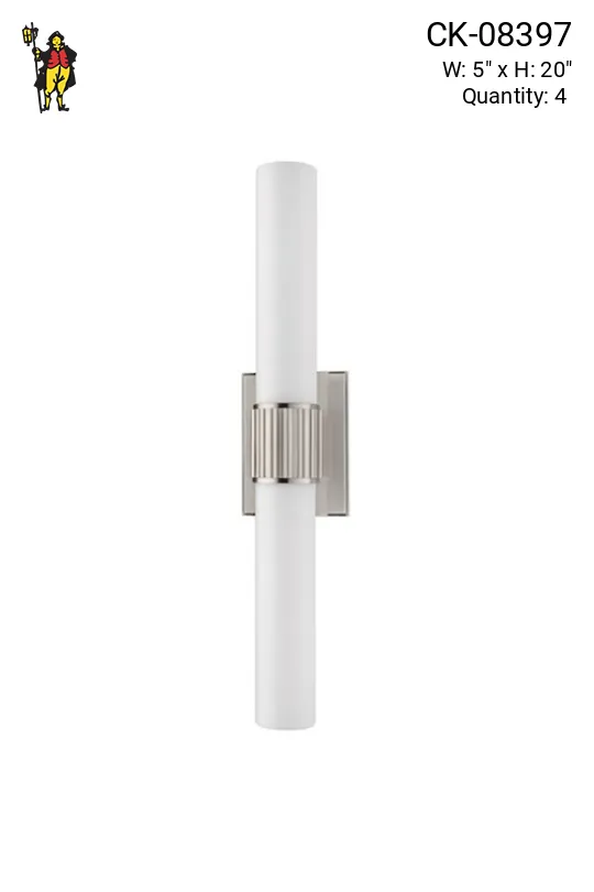 Modern Glass & Nickel Wall Sconce