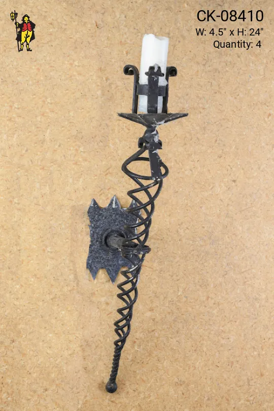 Iron Single NonElectrified Candle Wall Sconce