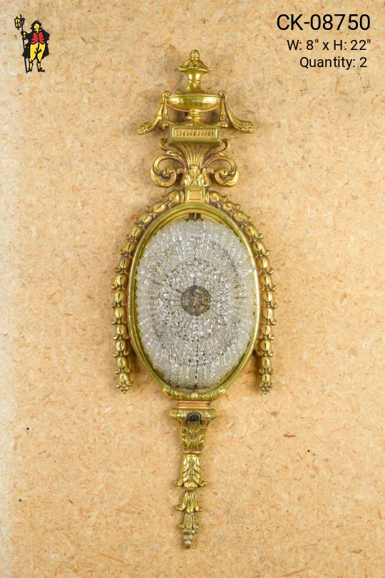 Brass & Crystal Wall Sconce