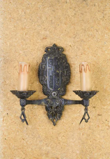 Gothic Two Candle Wall Sconce