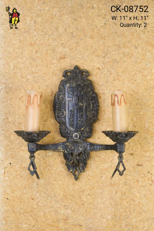Gothic Two Candle Wall Sconce