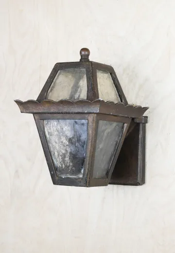 Small Bronze Lantern Wall Sconce