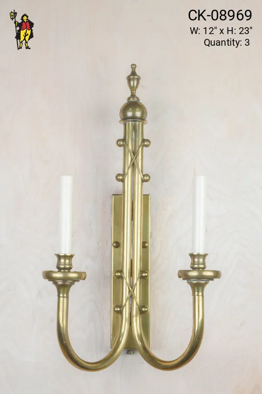 Brass Two Candle Wall Sconce