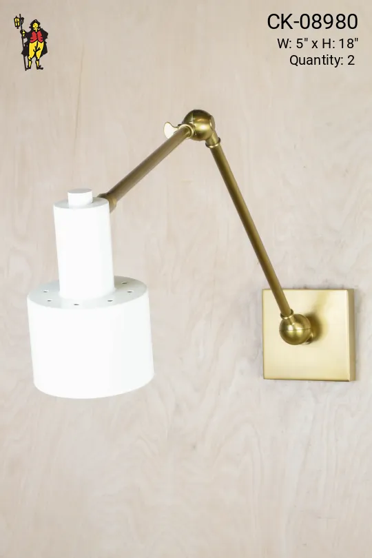 Adjustable Metal Shaded Brass Wall Sconce