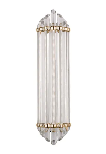 Aged Brass 24" Glass Rod Wall Sconce