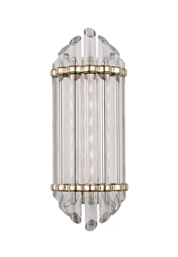 Aged Brass 16" Glass Rod Wall Sconce
