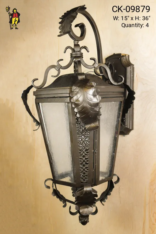 Gothic Oversize Wall Lantern (2 Bronze, 2 Black)