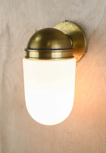 Brass & Glass Down Light Wall Sconce