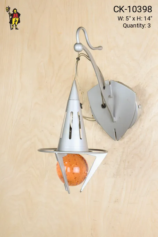 Hanging Claw Wall Sconce w/Orange Ball