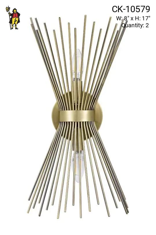 Brass Starburst Wall Sconce