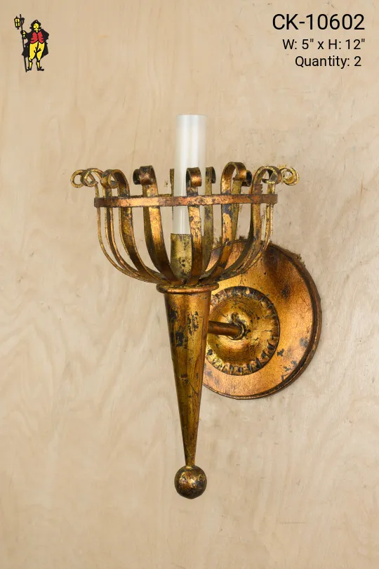 Single Candle Pewter Wall Sconce