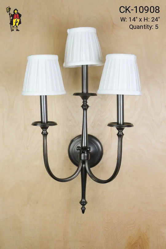 Bronze Three Candle Wall Sconce
