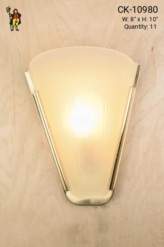Art Deco Brass & Glass Pocket Wall Sconce