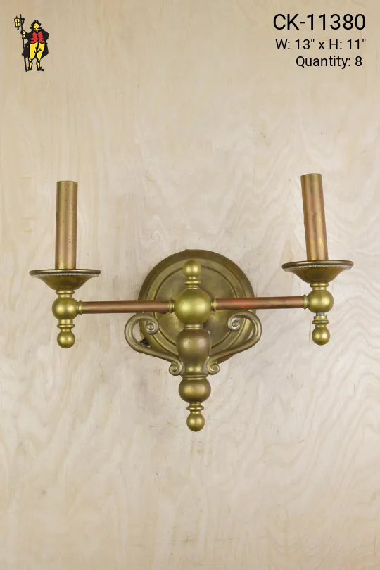 Brass Two Candle Wall Sconce