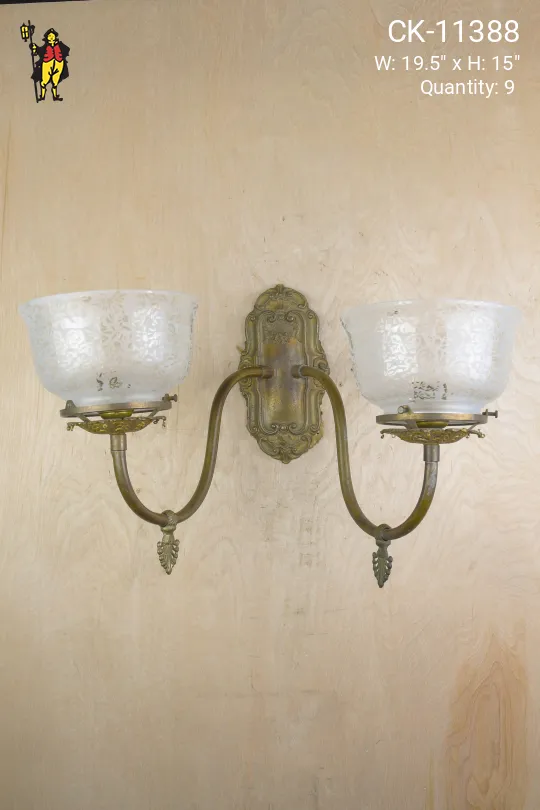 Brass Victorian Two Light Wall Sconce