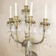 Five Candle Brass & Crystal Wall Sconce #0