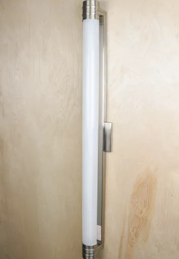Tall Modern Wall Light w/Rotating Plastic Half Shade