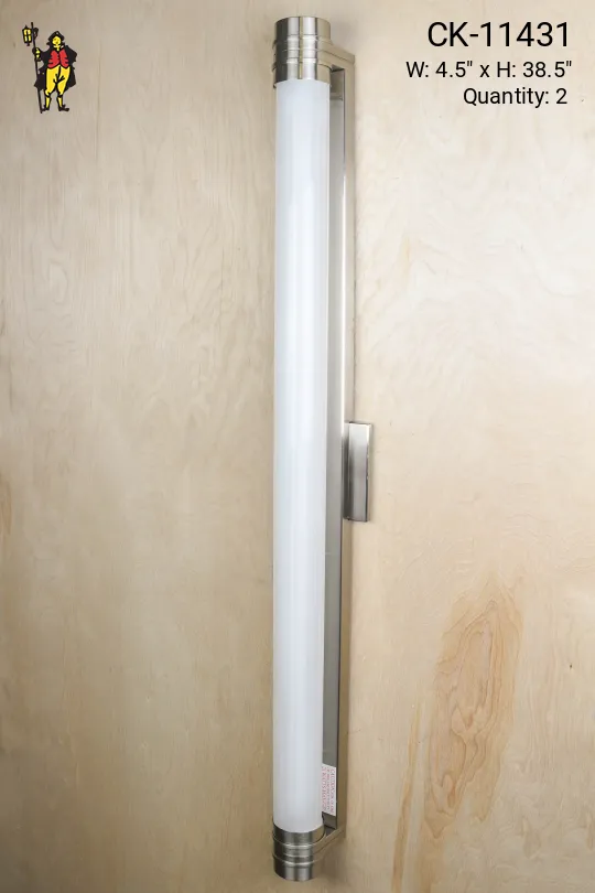 Tall Modern Wall Light w/Rotating Plastic Half Shade