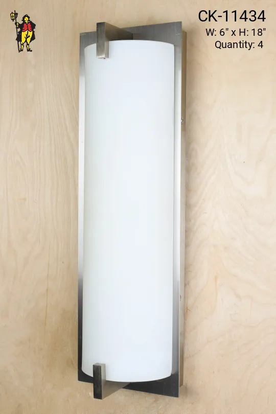Modern Nickel & Frosted Glass Wall Sconce