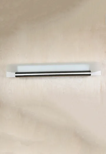 Modern Two Foot Glass & Nickel Wall Sconce