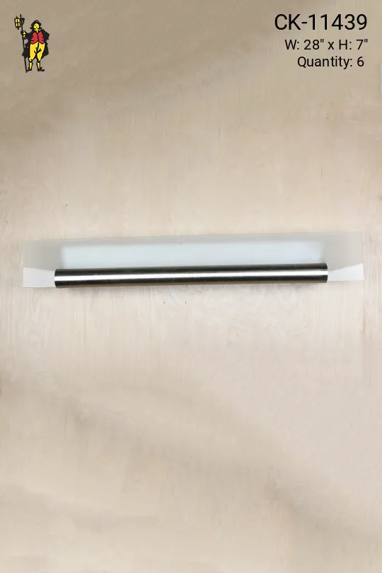 Modern Two Foot Glass & Nickel Wall Sconce