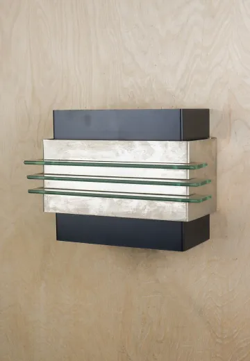 Matte Black & Nickel Modern Wall Sconce