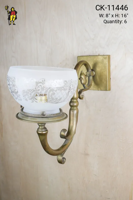 Victorian Brass Curved Arm Wall Sconce