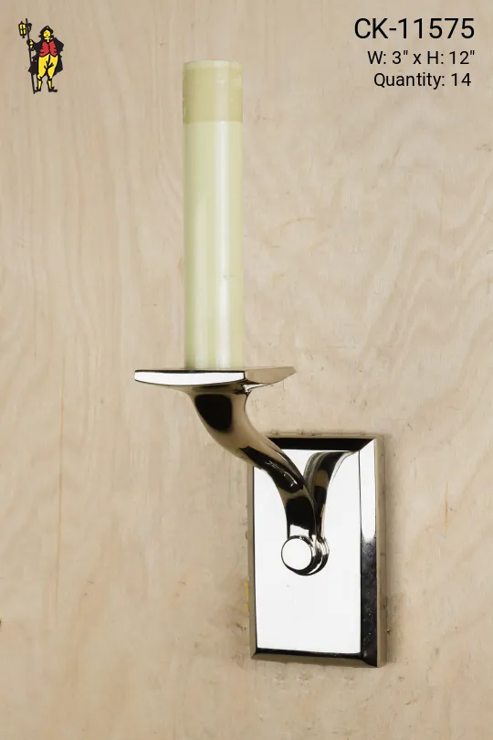 Polished Nickel Single Candle Wall Sconce