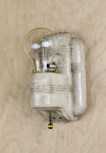 White Distressed Single Light Porcelain Wall Sconce